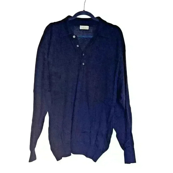 Punta Ala Sz L Merino Wool Pullover Sweater‎ Collared Preppy Dark Academia - Picture 1 of 11